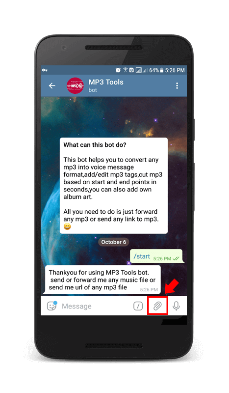 send Telegram voice message to robot