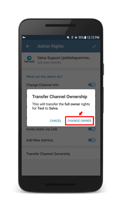 Change Telegram Channel Owner