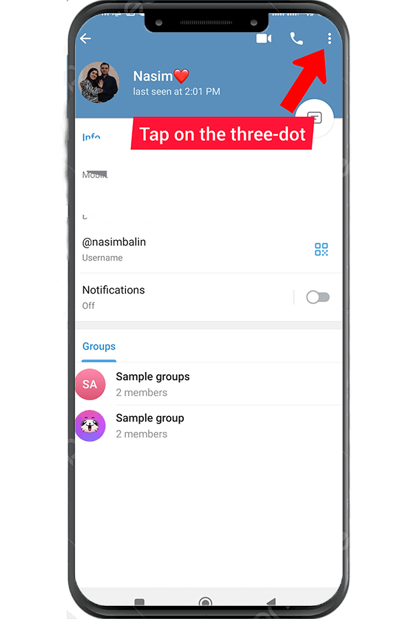Tap on the three-dot menu 
