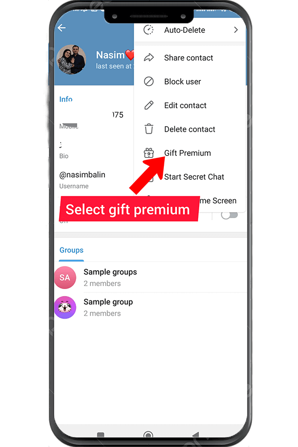 Select the Gift Premium option