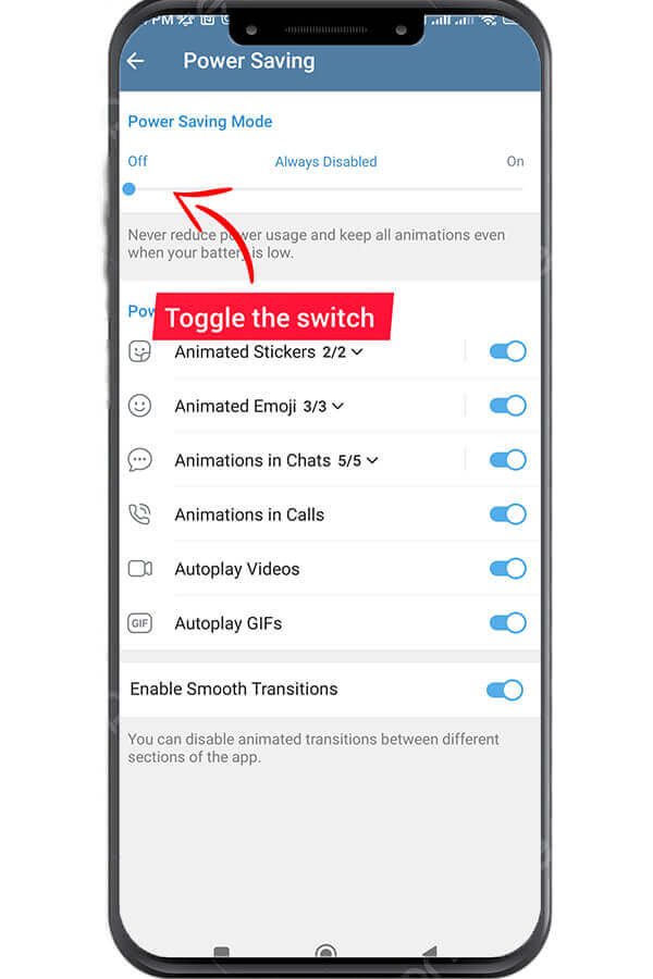 toggle the switch