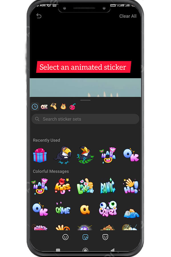 select an animated sticker 
