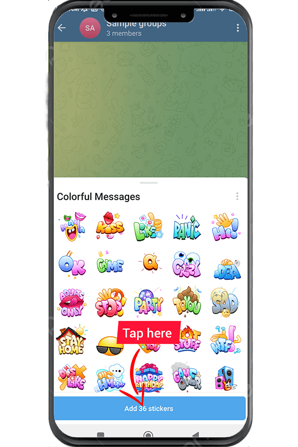 select add stickers