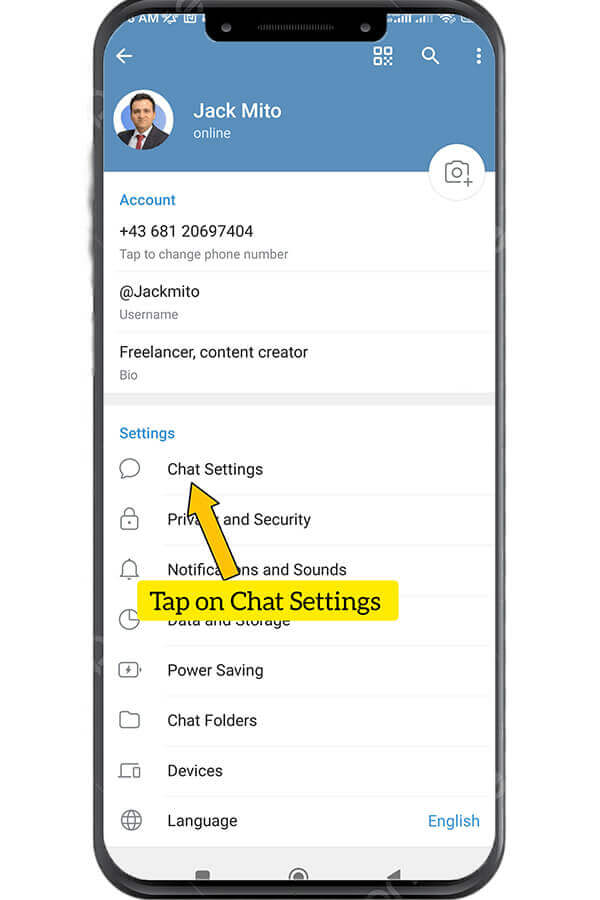 go to chat settings