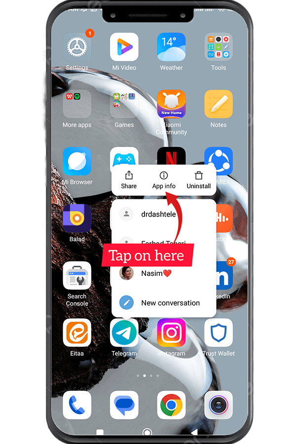 tap the ‘i’ icon 